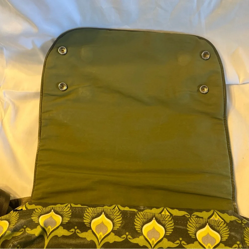 Petunia Pickle Bottom Stylish Metro Green and Yellow Floral Diaper Bag
